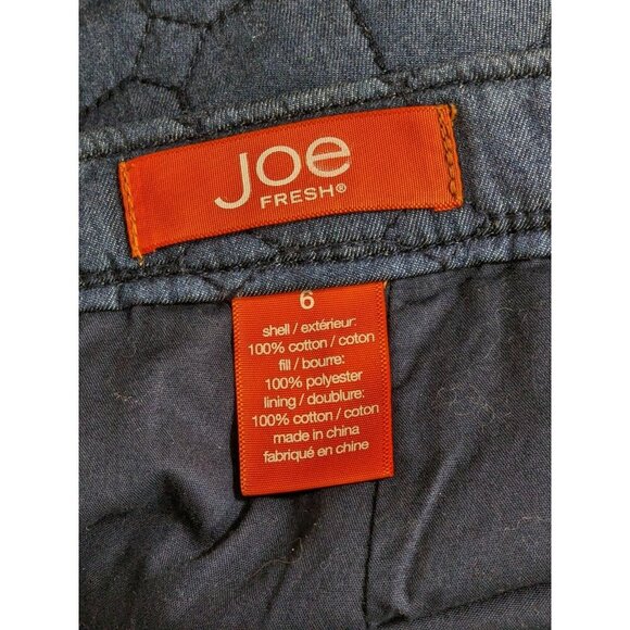 Joe Fresh Womens Size 6 Quilted Mini Skirt Navy Blue Cotton Fall Autumn Winter - Picture 3 of 4
